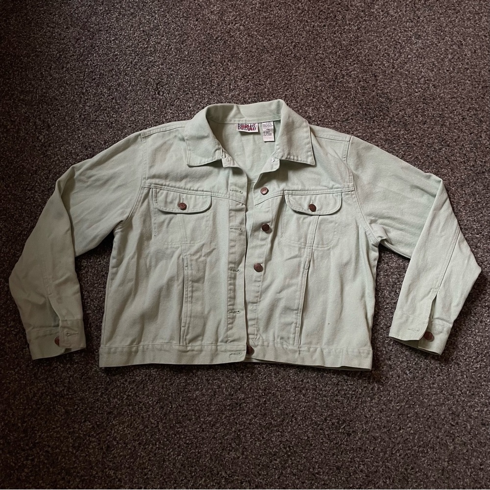 Pastel green denim jacket